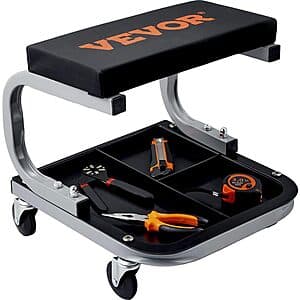 Vevor Rolling Padded Creeper Garage Stool w/ Tool Storage Tray (Black) $18.55