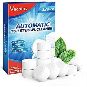 Select Accounts: 12-Pack Vacplus Toilet Bowl Cleaning Tablets $3.80 w/ S&S