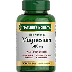 200-Ct Nature's Bounty Magnesium 500 Mg Tablets $4.65 w/ S&S