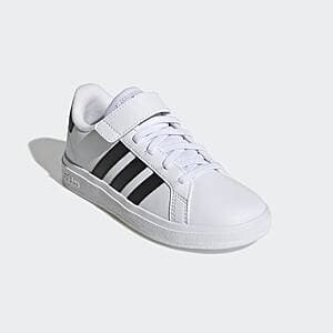 adidas Big & Little Kids' Grand Court Shoes (Cloud White / Core Black / Core Black) $16.50 + Free Shipping