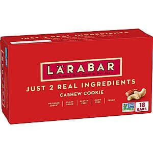 18-ct 1.7-oz Larabar Cashew Cookie Snack Bars 2 for $24.20 & More w/ S&S + Free S/H