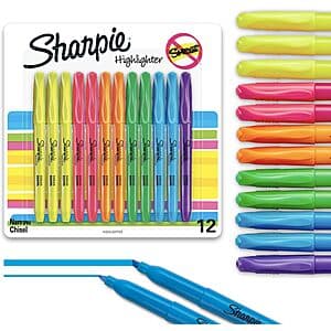 12-Count Sharpie Pocket Style Chisel Tip Highlighters (Assorted Colors) $3.45 w/ Subscribe & Save