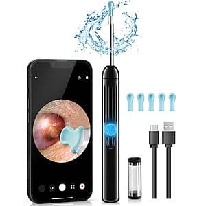 JEGOAT Ear Wax Removal Tool Kit w/ HD Camera & LED Lights $5.80