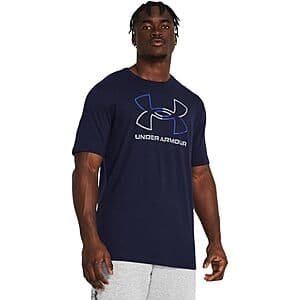 Under Armour Men's Global Foundation short sleeve t-shirt in Midnight Navy, Royal, and Steel colorway.