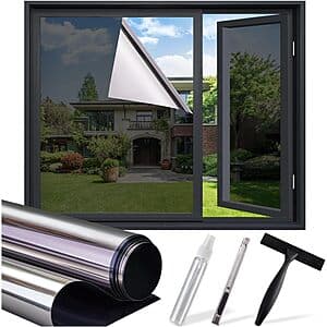 17.5" x 78.7" One Way Privacy Window Film & Reflective Sun Blocking Window Tint $5.60