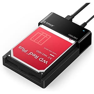 Orico External USB 3.0 to SATA Hard Drive Docking Station (for 2.5"/3.5" Drives, up to 24TB) $18