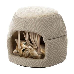 SmartyKat Fringed Honeycomb Cat Bed to Cat Cave (Tonal Tiger Tan) $4.60