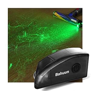 Bahuun green laser light vacuum attachment with rechargeable 800mAh battery, designed for detecting dust and pet hair during vacuuming.