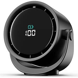 6" YOSHENMO 4000mAh Turbo Desk Fan w/ LED Display & 5-Speed Airflow (2 Colors) $9.50