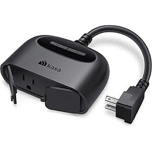 TP-Link Kasa 2-Socket Outdoor Smart Plug (Up to 15A/1875W) $15.25