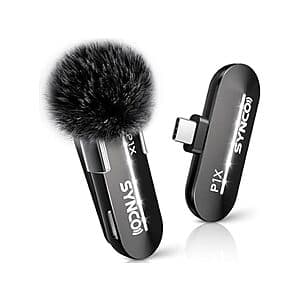 SYNCO P1XT Mini 48kHz/24-bit Wireless USB Type-C Microphone $10 + Free S/H w/ Prime