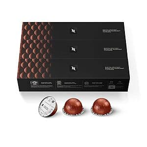 30-Ct Nespresso Vertuo Capsules (Roasted Hazelnut, Medium Roast Coffee) $20.85