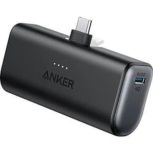5000mAh Anker Nano Power Bank w/ Built-in Foldable USB-C Connector (Up to 22.5W) $10 + Free S&H