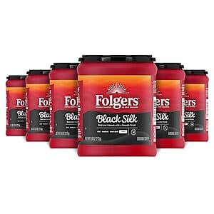 Select Accounts: 6-Pack 9.6-Oz Folgers Black Silk Dark Roast Ground Coffee $19.95 w/ Subscribe & Save