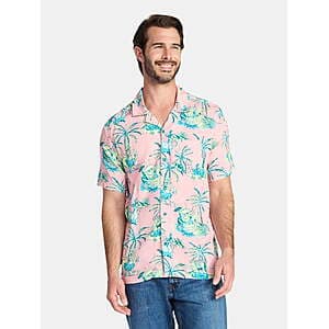 SpongeBob SquarePants Men's Graphic Button-Up Shirt (Pink) $3.90