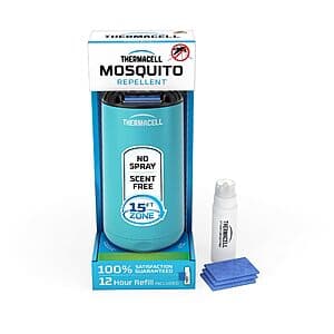 Thermacell Mosquito Repeller Patio Shield w/ 12-Hour Fuel Cartridge + 3 Mats $8.40 w/ Subscribe & Save