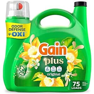 Select Accounts: 99-Oz Gain Plus Liquid Laundry Detergent (Original Scent) $7.65 w/ S&S