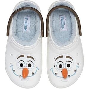 Prime: Crocs Toddlers' Frozen Olaf Classic Fuzzy Lined Slip On Clogs (size 4, 5) $10 + Free S&H