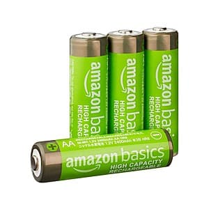 4-Count AmazonBasics 2400 mAh NiMH Rechargeable AA Batteries $4 + Free S&H w/ Amazon Prime