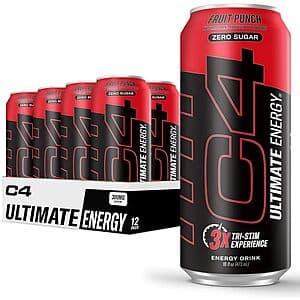 Select Accts: 12-Pk 16-Oz Cellucor C4 Ultimate Energy Drink (Fruit Punch) $10.25 w/ S&S