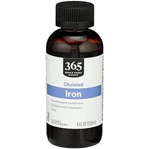 Select Accounts: 4-Oz 365 by Whole Foods Market Liquid Iron (Blackberry Vanilla) $3.10