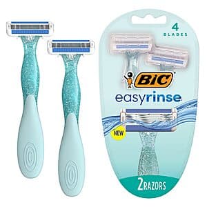 2-Count BiC EasyRinse Anti-Clogging Women's Disposable Razors w/ 4 Blades $3 w/ Subscribe & Save