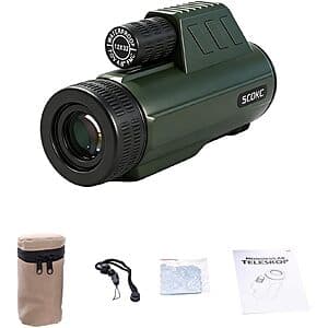 SCOKC 10x32 Compact Waterproof Monocular Telescope (2 Colors) $29.45 + Free S&H