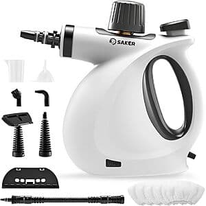 Saker 1050W Handheld Portable Steam Cleaner w/ 350ml Tank & 5 Fiber Cloths $23 + Free S&H