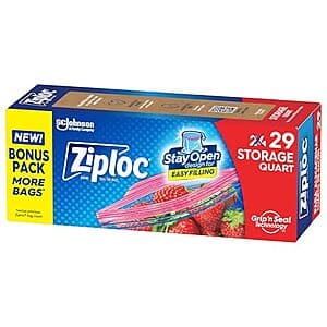 29-Count Ziploc Quart Food Storage Bags $2.30 & More w/ Subscribe & Save