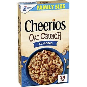 Select Breakfast Cereals: 24-Oz Cheerios Oat Crunch Almond Cereal $2.65 & More w/ Subscribe & Save