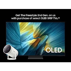Samsung EPP: 65" OLED S95F 4K Samsung Vision AI Smart TV + The Freestyle Projector $1760 & More + Free Shipping