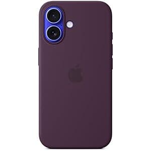 Apple iPhone 16 Silicone Case w/ MagSafe (Plum) $10