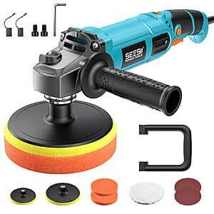 Seesii 6/7" Variable Speed Corded Rotary Car Buffer Polisher Kit $30 + Free S&H