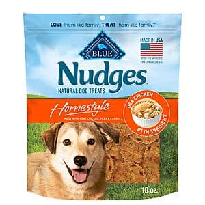 10-Oz Blue Buffalo Nudges Homestyle Natural Dog Treats (Chicken) $5.55 w/ Subscribe & Save