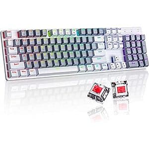 RisoPhy Wired / Wireless 104-Key RGB Backlit Mechanical Keyboard (Red Switches) $21