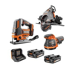 RIDGID 18V Cordless 3-Tool Wood Working Combo Kit w/ 2x 2.0 Ah Batteries & Charger $199 + Free Shipping
