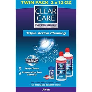 2-Pack 12-Oz Clear Care Contact Lens Cleaning & Disinfecting Solution $9 w/ Subscribe & Save