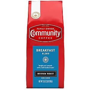 32-Oz Community Coffee Ground Coffee (Breakfast Blend) $8.10 w/ S&S