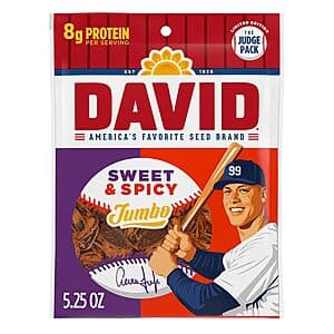 Select Accts: 5.25-Oz DAVID Judge Pack Jumbo Sunflower Seeds (Sweet & Spicy) $1.75 w/ S&S
