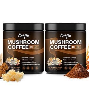 2-Pk 4.23-Oz Catfit Mushroom Coffee Powder (75-Servings Each) $10.80 w/ S&S