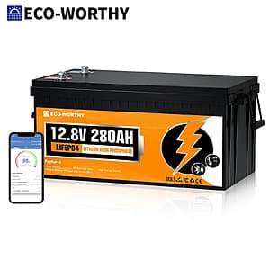 ECO-WORTHY 3584Wh 12V 280Ah Smart LiFePO4 Battery w/ Bluetooth $225 + Free Shipping