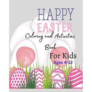 66-Page Easter Coloring Paperback Book For Kids $1.35
