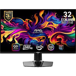 32" MSI MAG 4K UHD QD-OLED G-SYNC 240Hz Gaming Monitor $600 + Free S&H