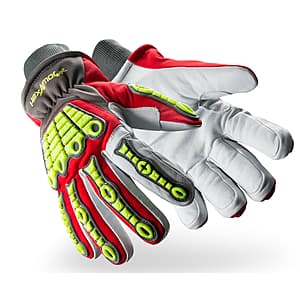 HexArmor 4073W Chrome SLT winter work glove with black and gray coloring, showing impact protection padding and thermal insulation for cold-weather use.