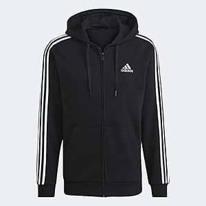 adidas Men's Essentials Fleece 3-Stripes Full-Zip Hoodie $22 + Free S&H