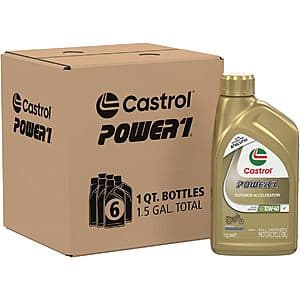 6-Pack of 1-Quart Castrol Power1 4T 10W-40 Full Synthetic Motorcycle Oil $38 w/ Subscribe & Save
