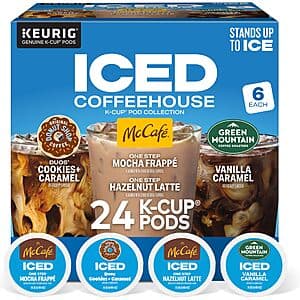 24-Ct Keurig Iced Coffeehouse K-Cup (Donut Shop, Green Mountain, McCafe) $7.05 w/ Subscribe & Save