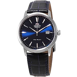 42mm Orient Men's SS Automatic Watch w/ Blue Dial & Leather Strap $149 + Free S&H