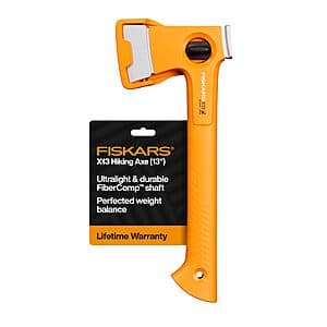 Fiskars X13 Ultralight 13" Camping Hatchet w/ Forged Steel Blade & Sheath $28.20