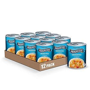 12-Pack 19-Oz Progresso Traditional Canned Soup (Chicken Rice w/ Vegetables) $11.05 w/ Subscribe & Save